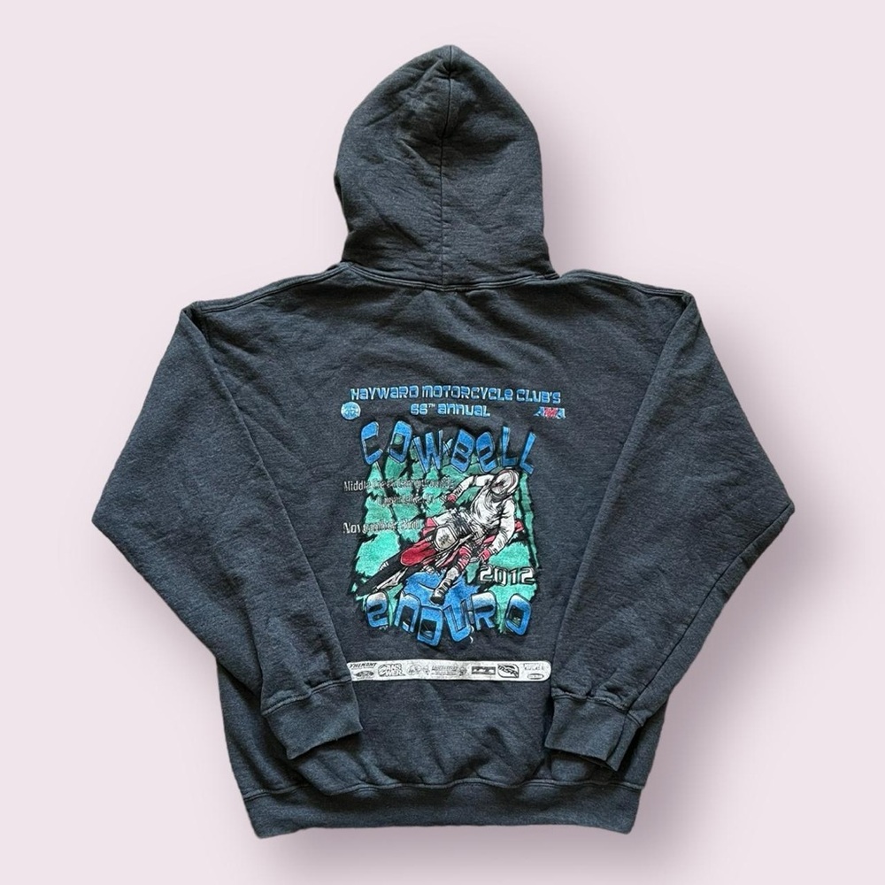 2012 Cowbell Enduro Hayward Motorcycle Pullover Hoodie - Dark Gray